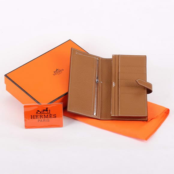 Cheap Fake Hermes Bearn Japonaise Bi-Fold A208 Coffee - Click Image to Close